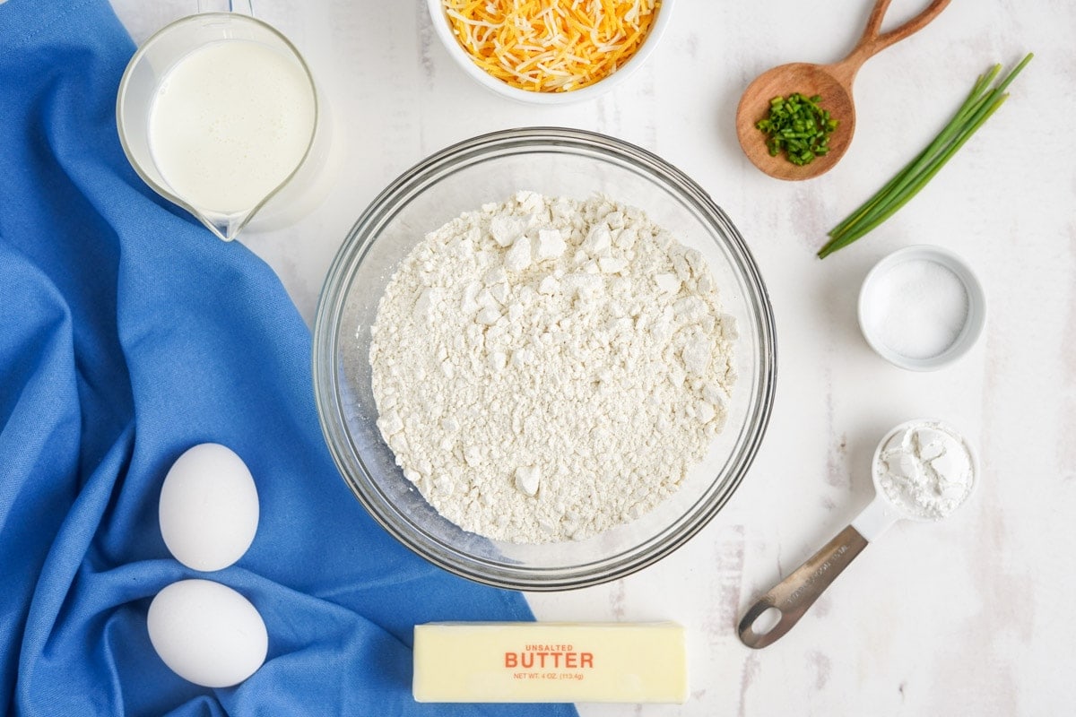 ingredients for making cheese scones