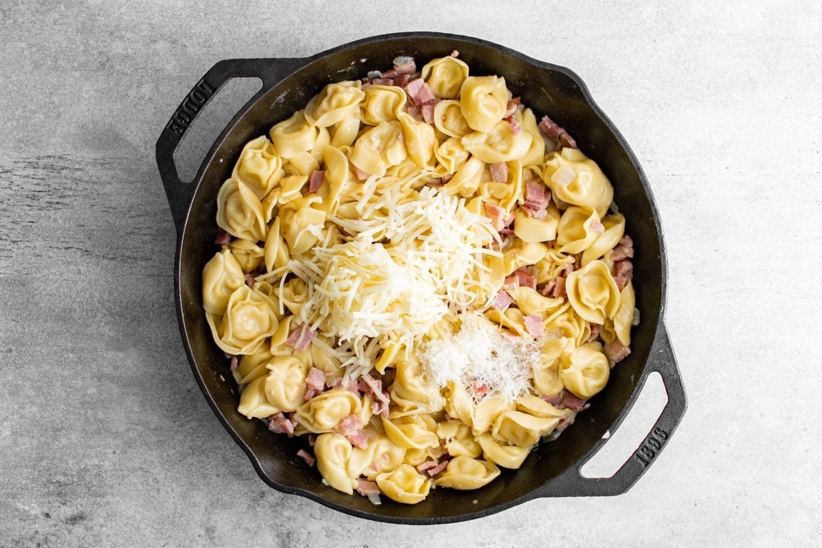 cheese, tortellini in a large skillet