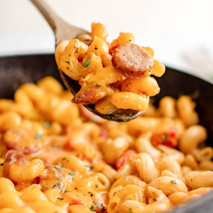 One Pot Chicken Apple Sausage Mac and Cheese Yellow Bliss Road