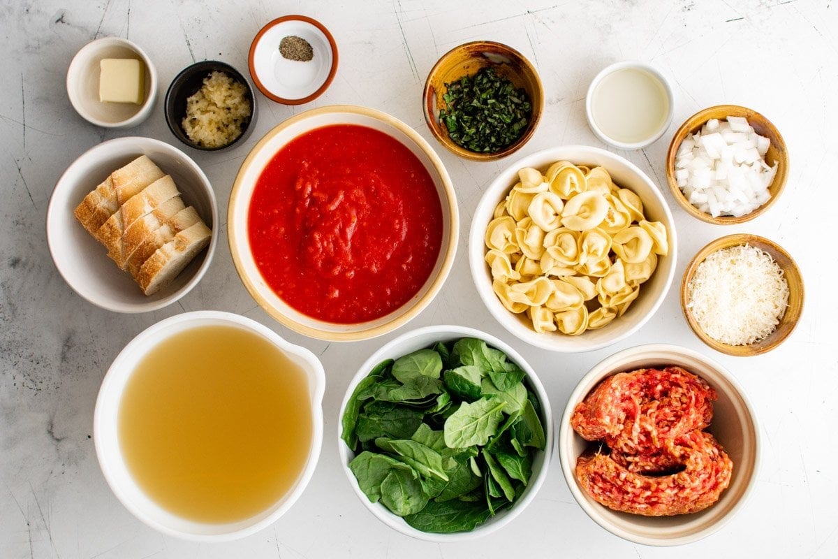 ingredients for tortellini soup
