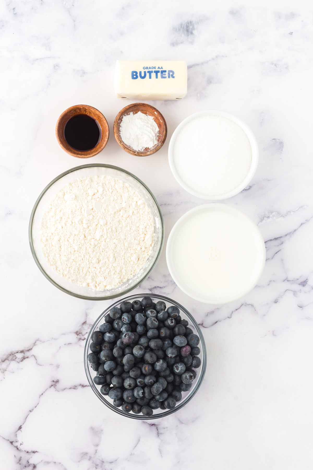 ingredients for blueberry cobbler