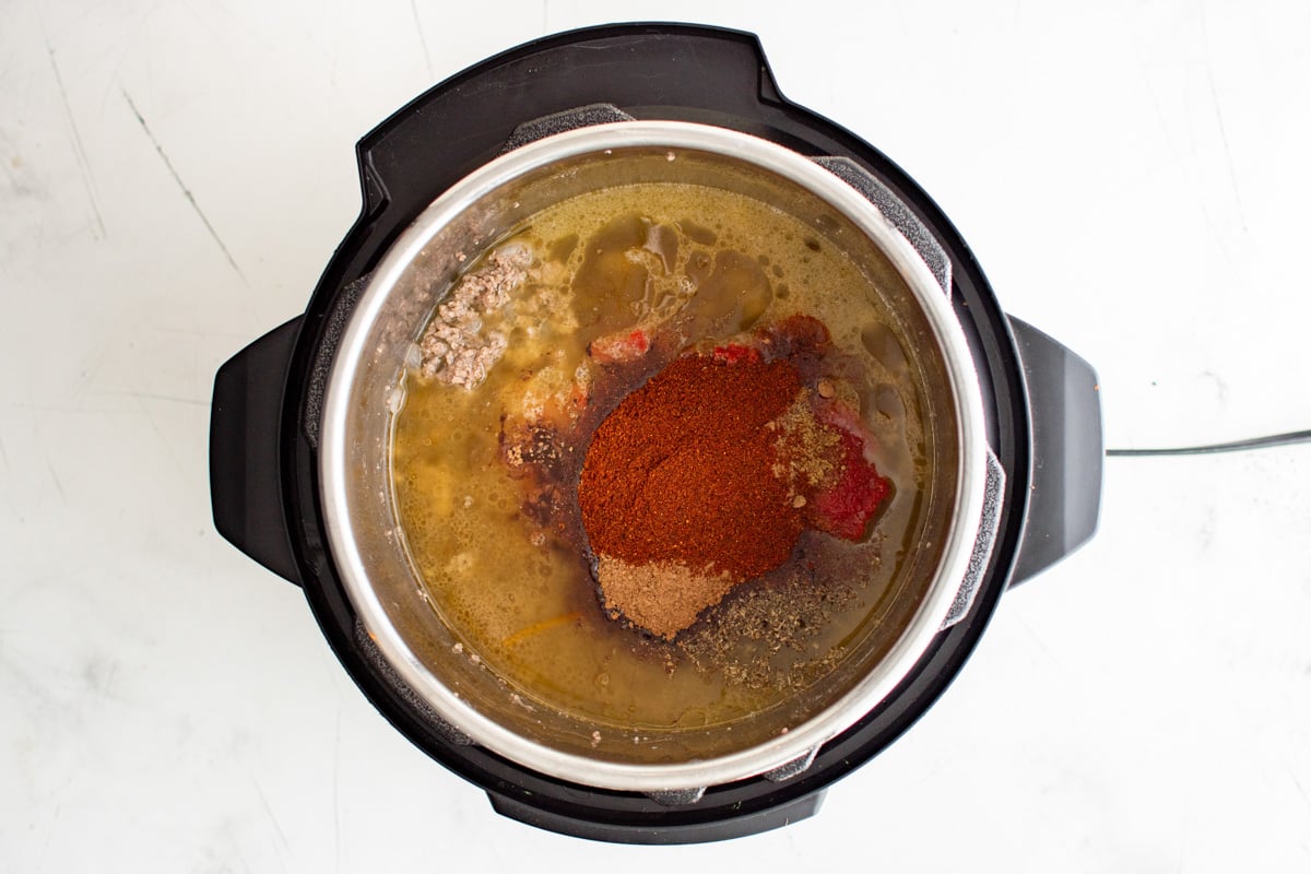 ingredients for cincinnati chili in an instant pot