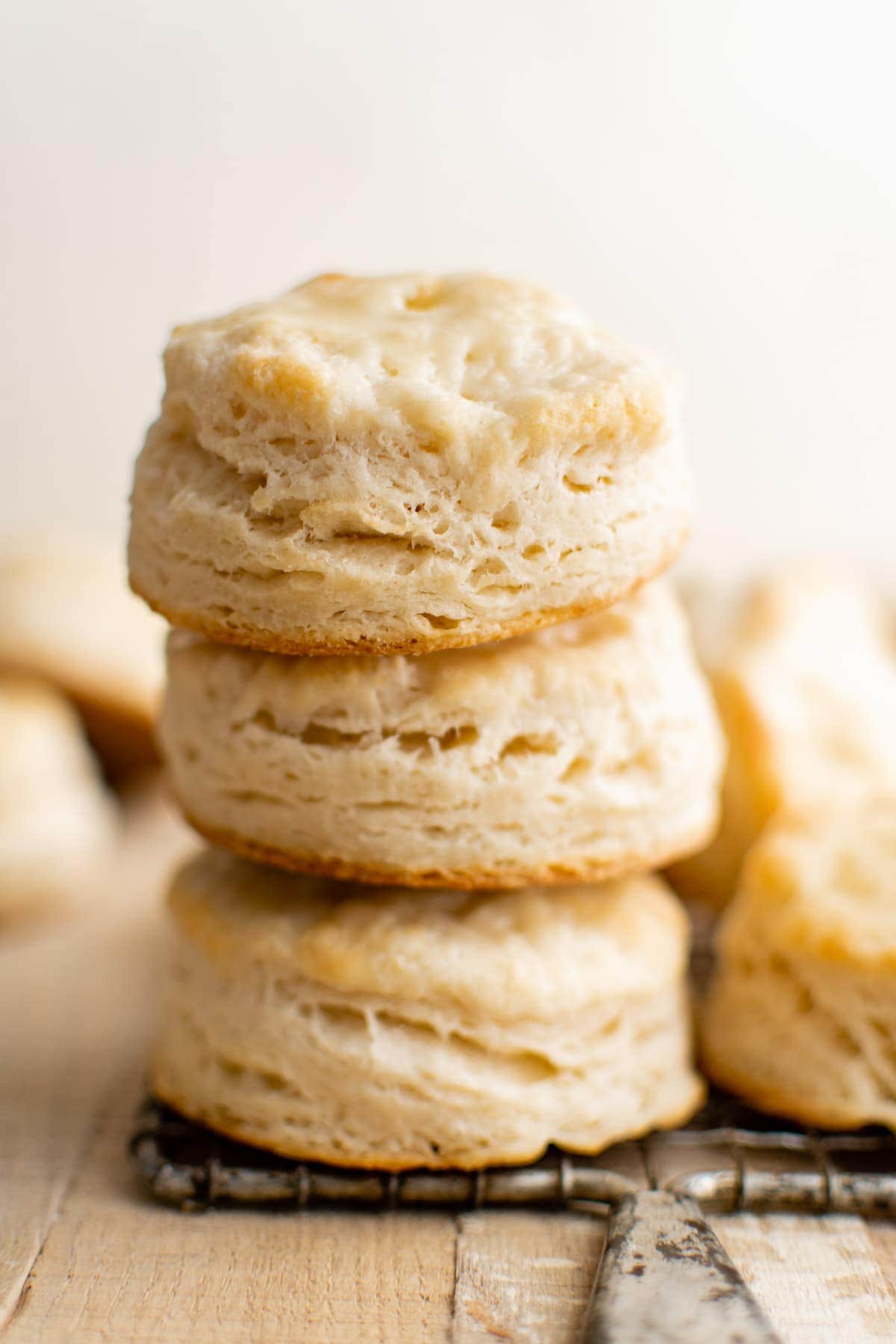 3 biscuits stacked