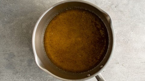 cabbage salad dressing in a saucepan