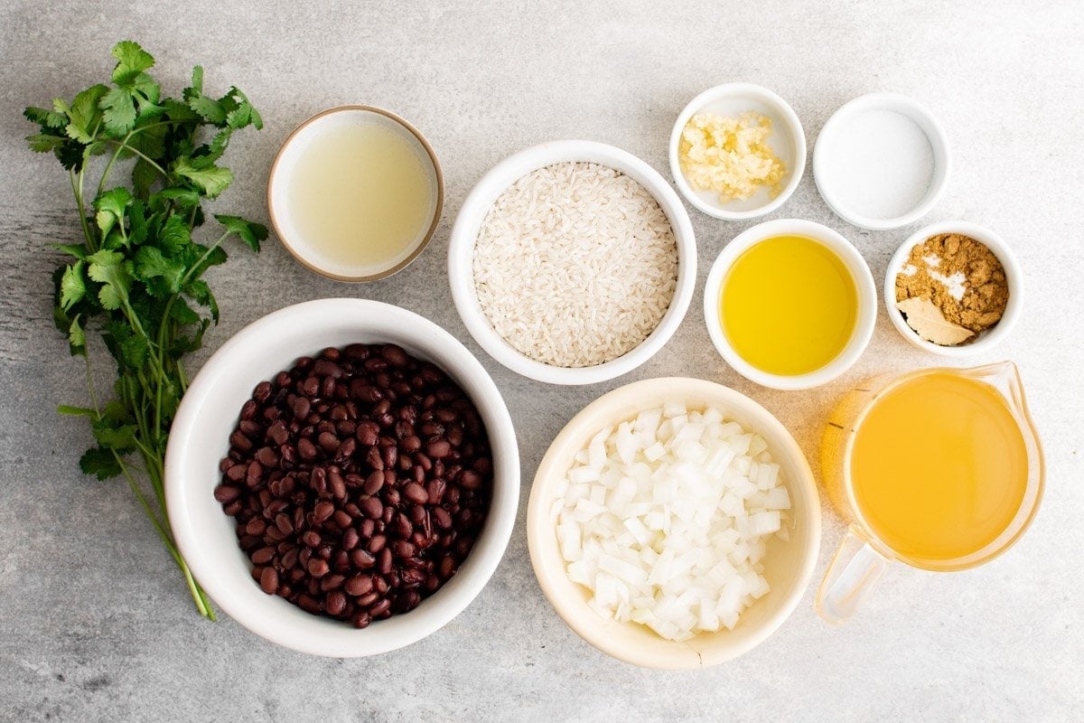 ingredients for black beans and rice