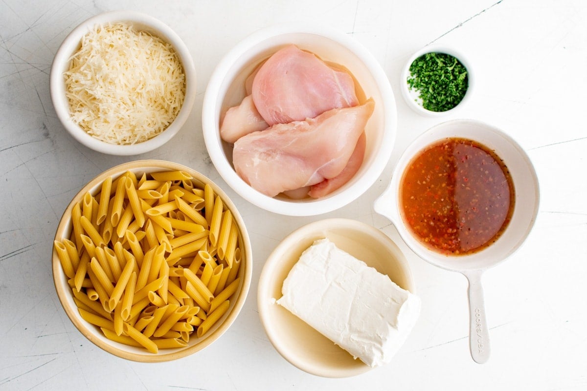 Ingredients needed to make creamy Italian Chicken in the crockpot