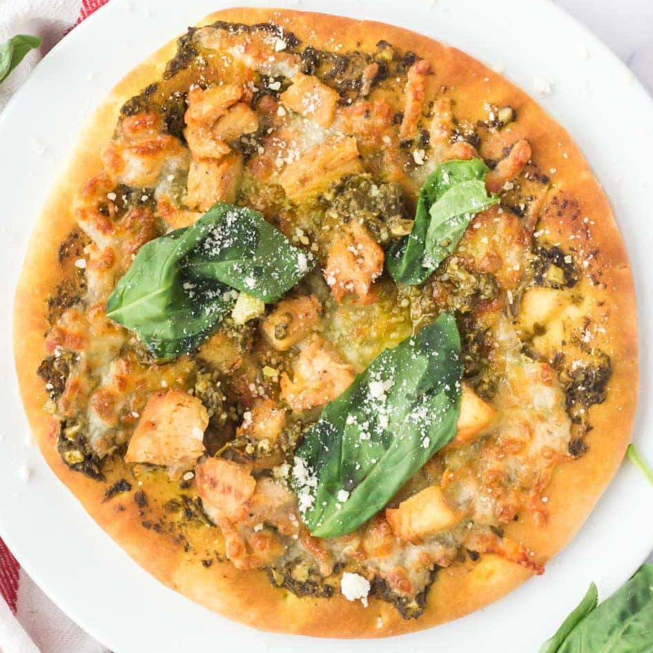Air Fryer Chicken Pesto Flatbread