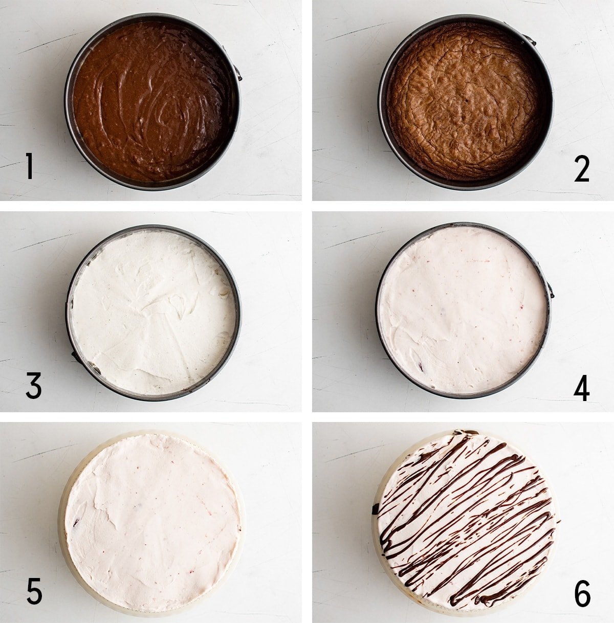 collage of images showing how to make ice cream cake