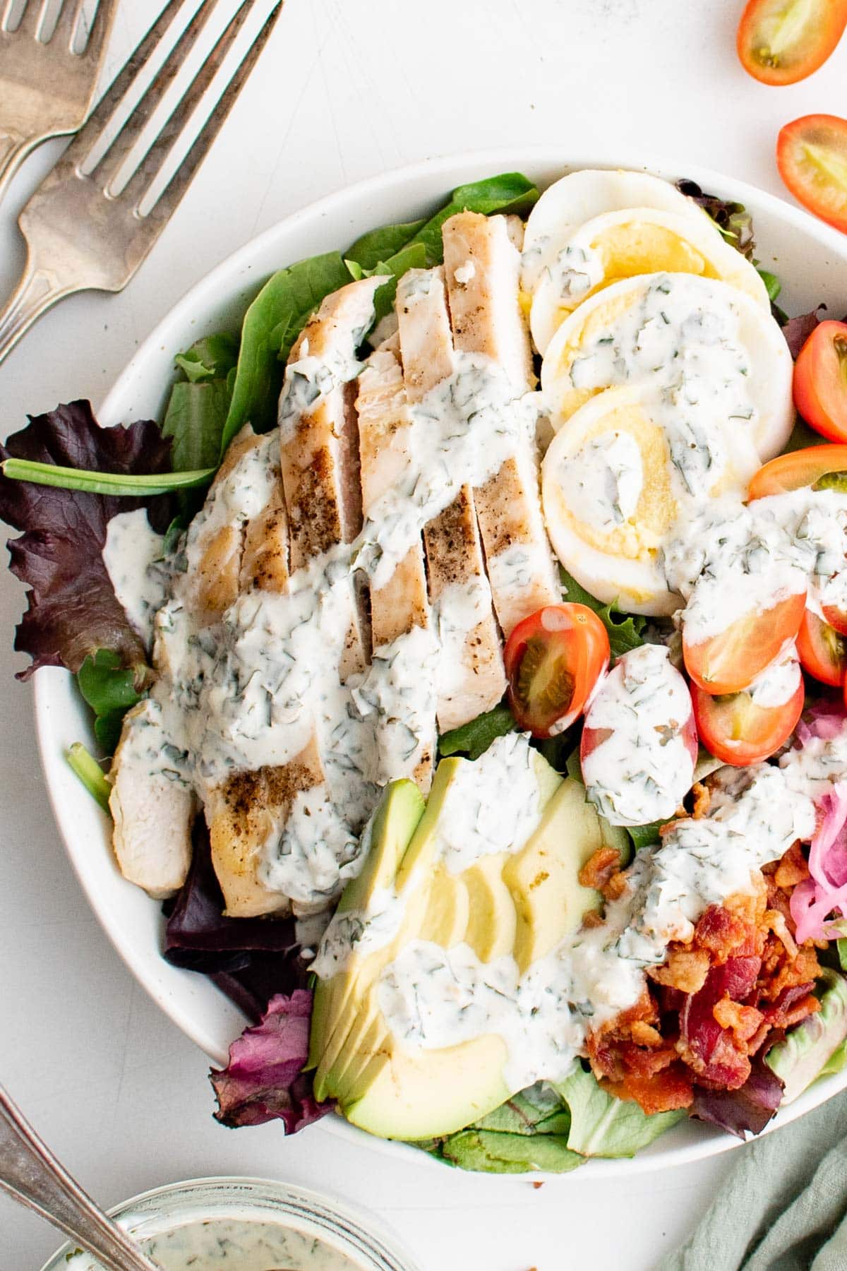 Green Goddess Salad with creamy herb dressing. 