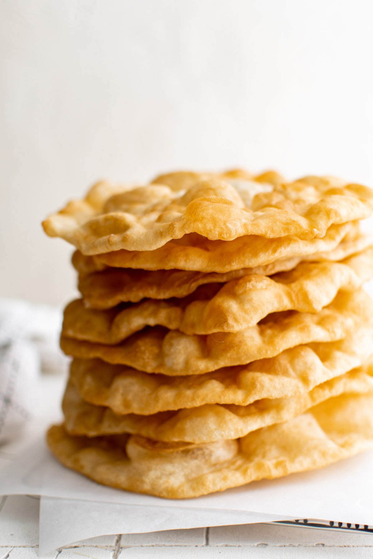 Stack of fry bread pieces.