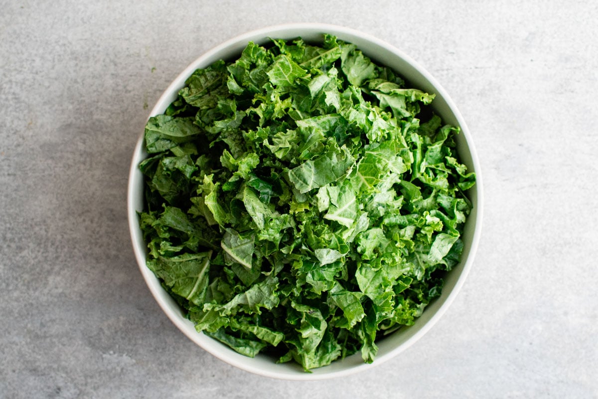 Bowl full of kale.