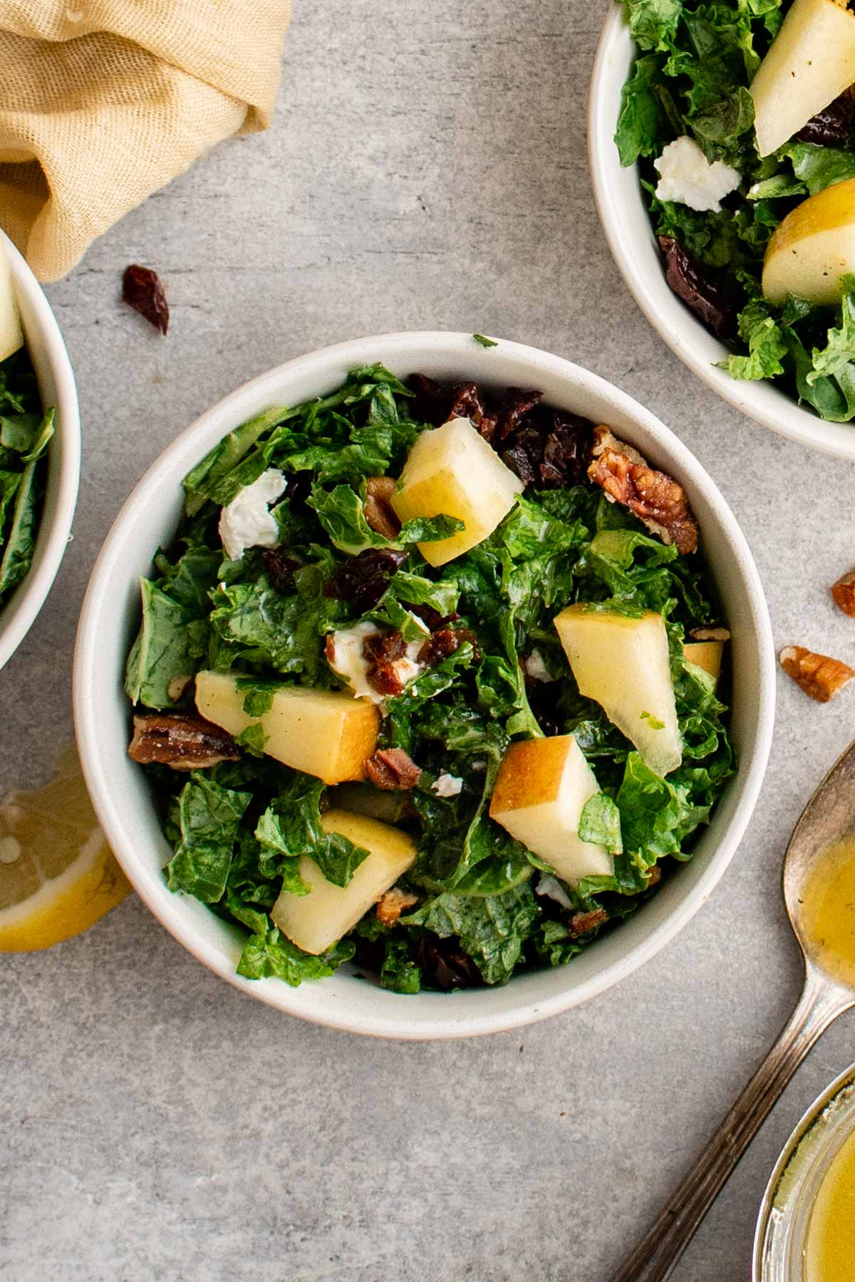 Small bowl served with kale salad.