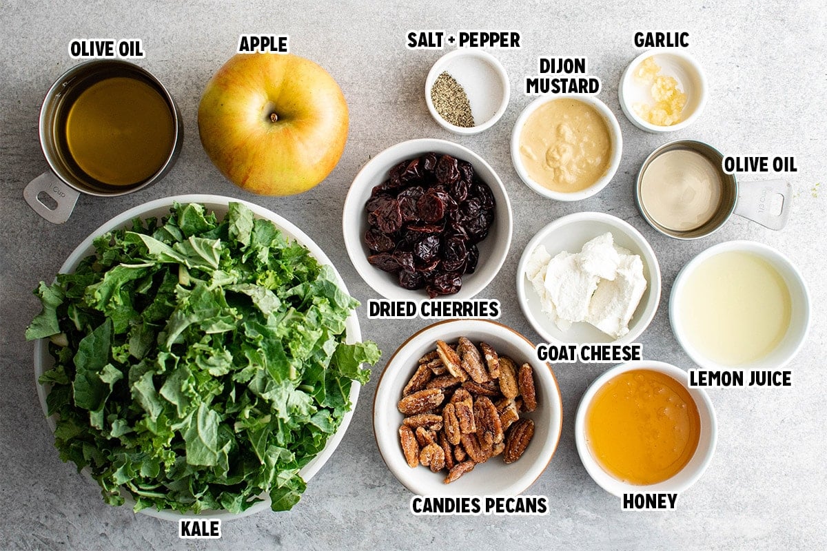 Ingredients for kale salad.