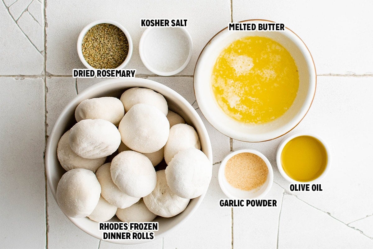 Ingredients for Buttered skillet rolls.
