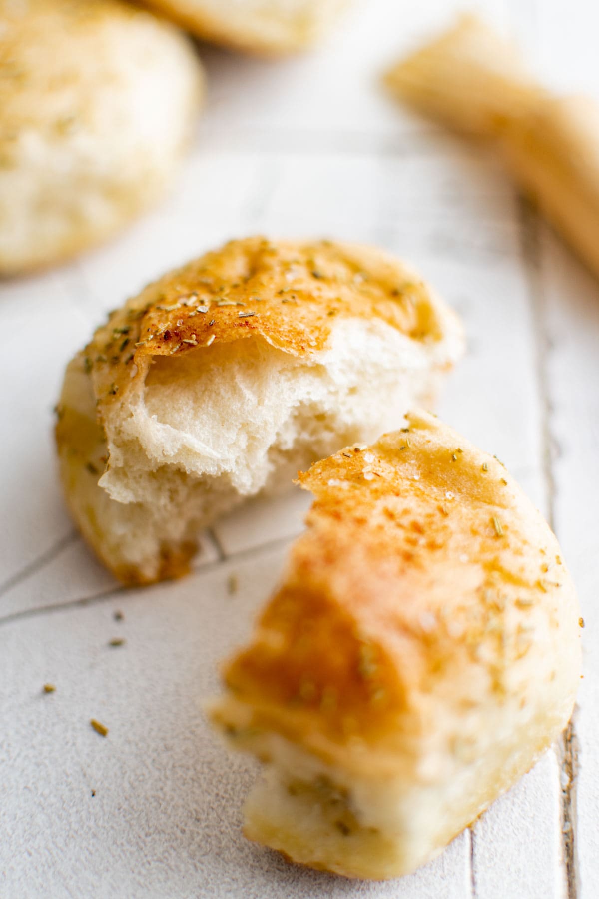 A roll, split in half.