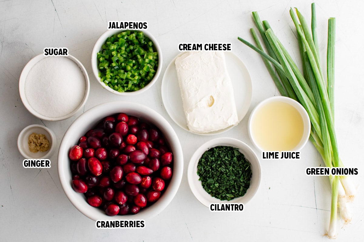 Cranberry Jalapeno Dip ingredients.