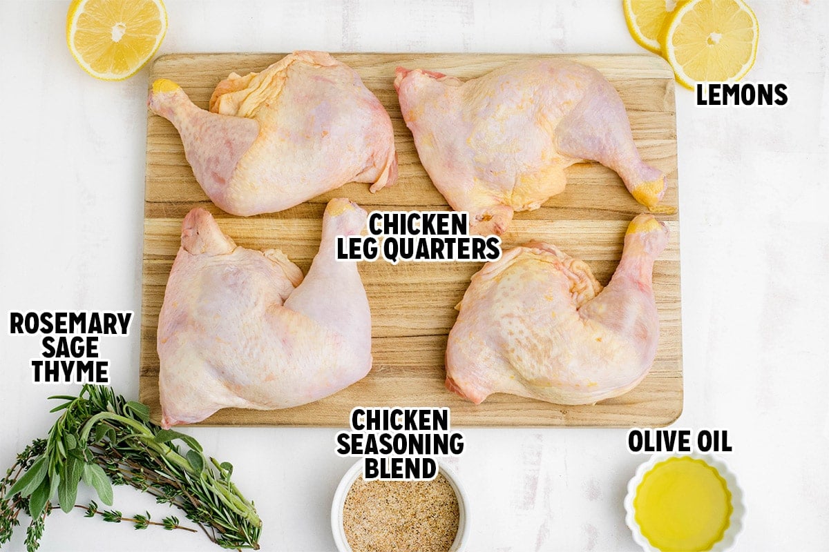 Ingredients for chicken leg quarters. 
