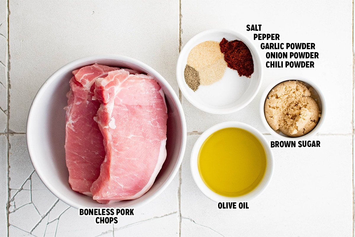 Ingredients for Baked Pork Chops.