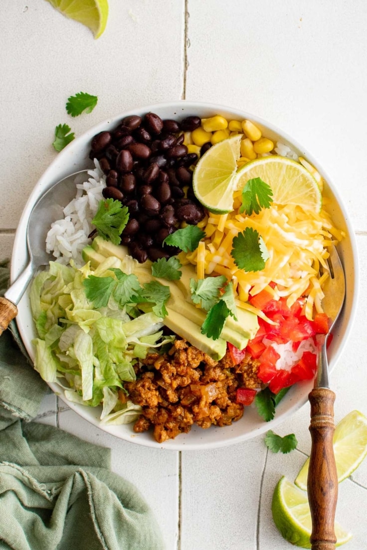 Burrito Bowls with Ground Turkey Yellow Bliss Road