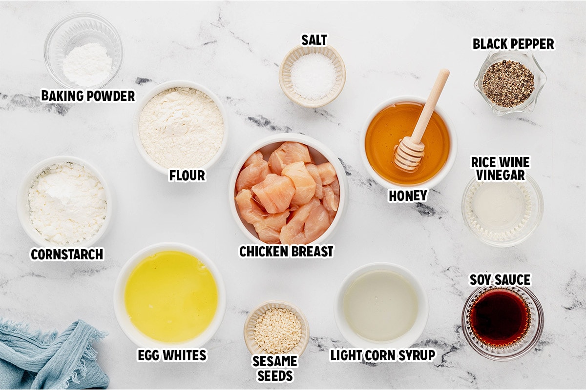 Ingredients for Honey Chicken.