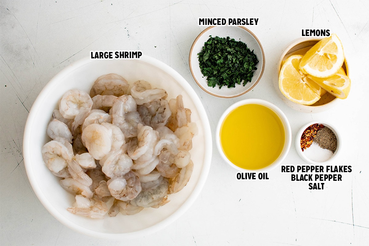 Ingredients for pan seared shrimp