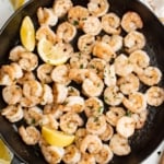 Pan seared shrimp social media image.