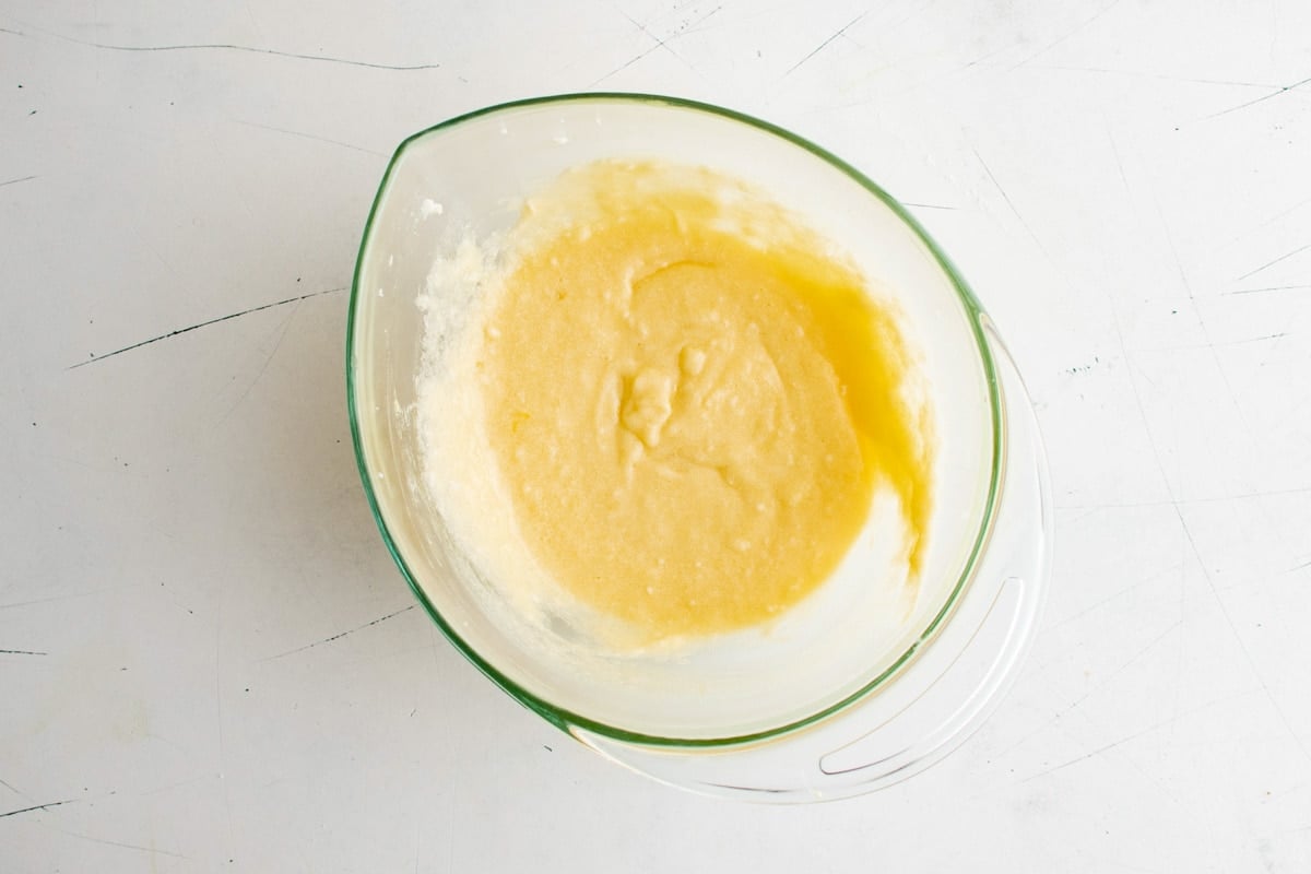 Batter for banana muffins.