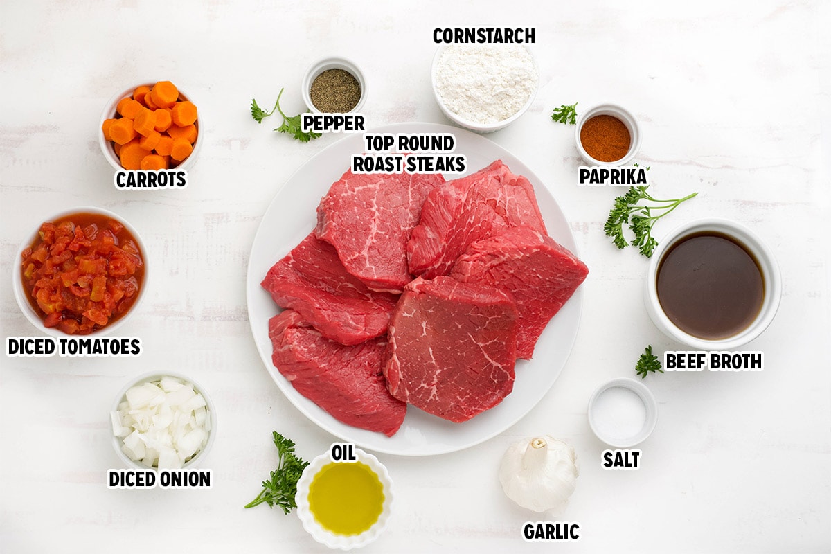 Ingredients for Swiss Steak.