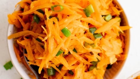 Carrot salad in a bowl.