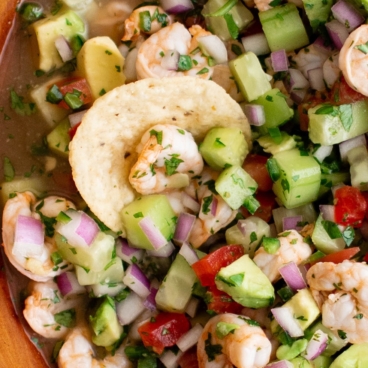 social media image of shrimp ceviche.