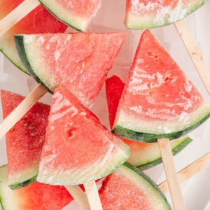 Frozen watermelon popsicles.