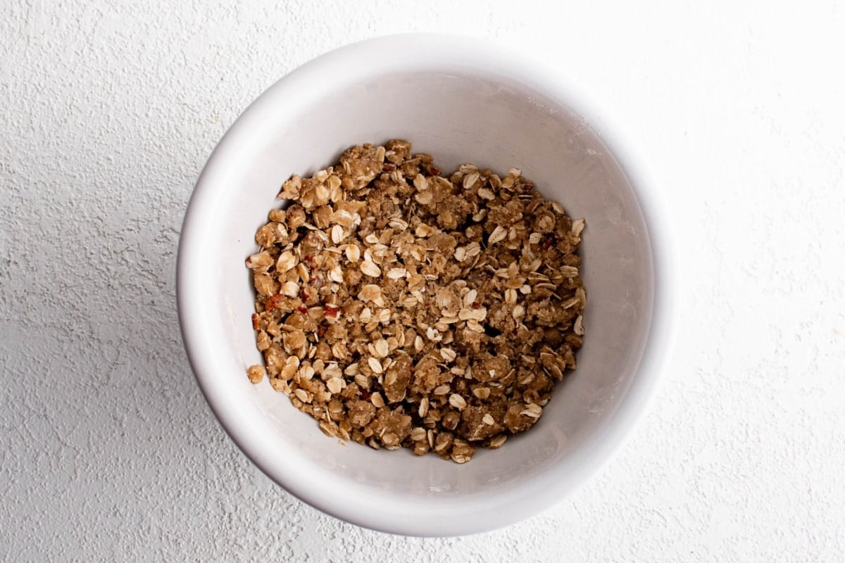 Oat topping for cherry crisp.