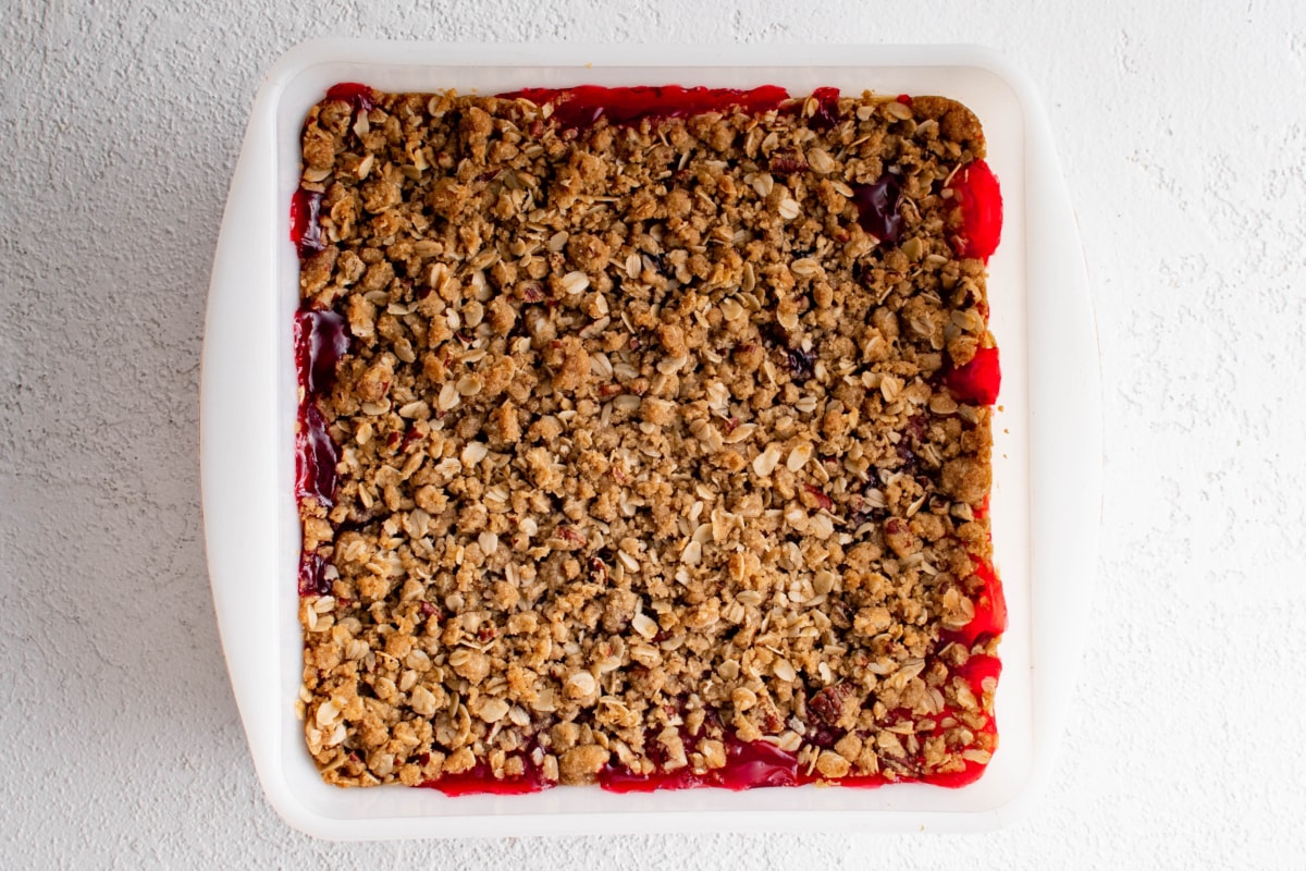 Cherry Crisp, fresh out of the oven.