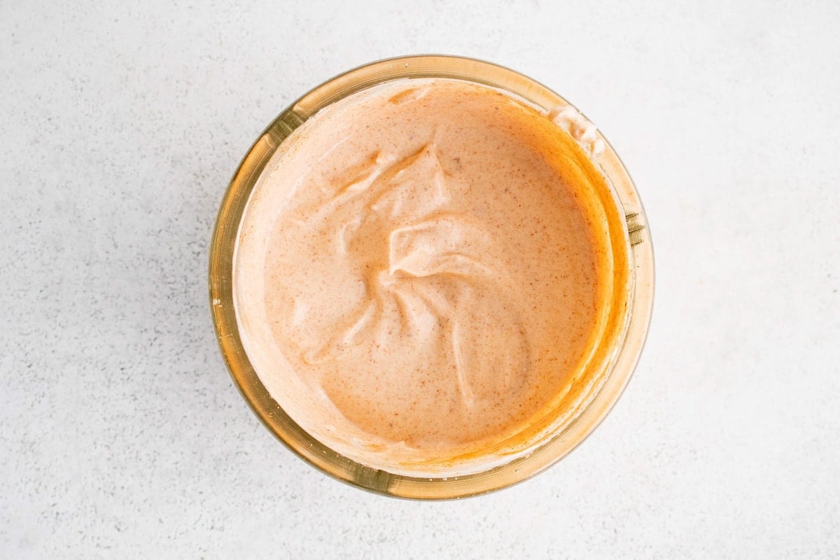 Southwest dressing in a glass bowl.
