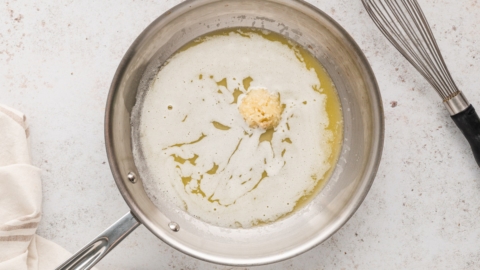 Butter melting in a skillet