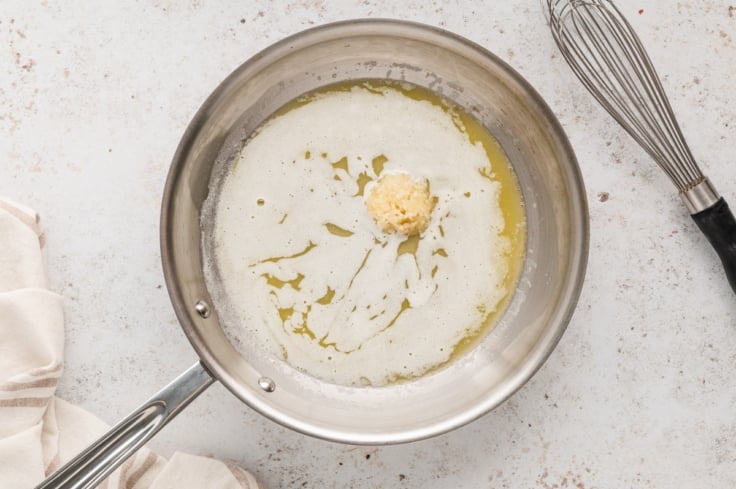 Butter melting in a skillet