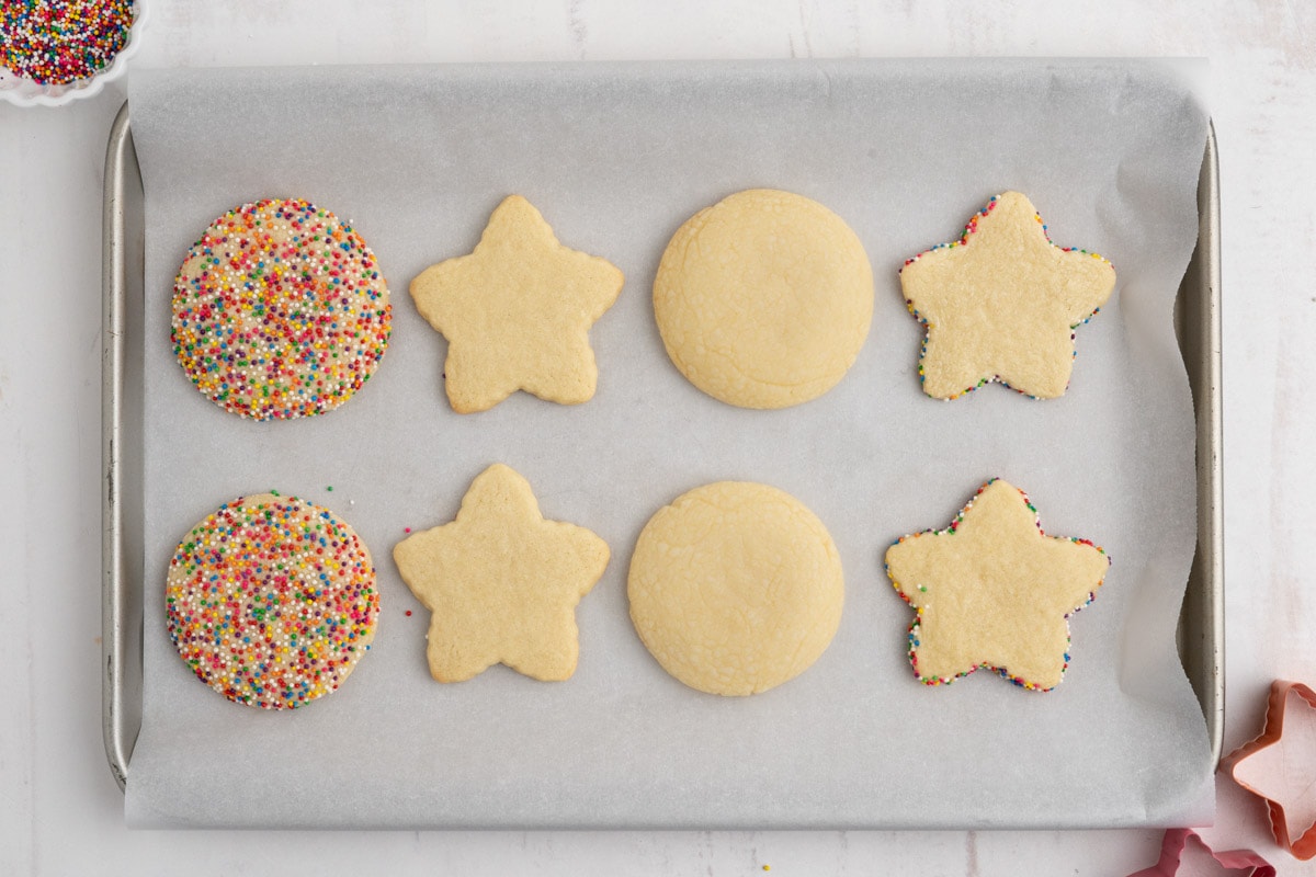 Cookies on a baking sheet.