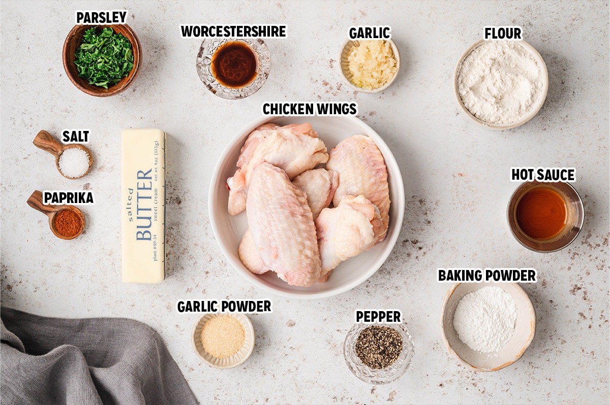 Ingredients for garlic chicken wings