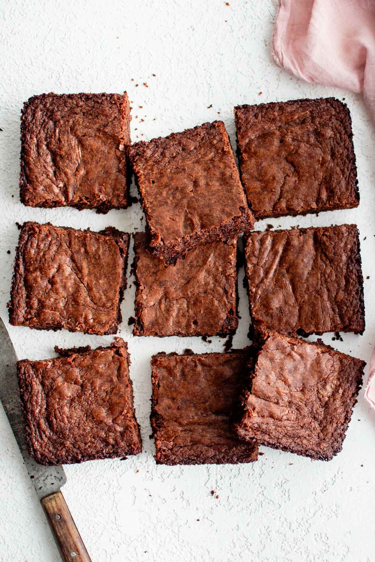 Brownies cut into squares.