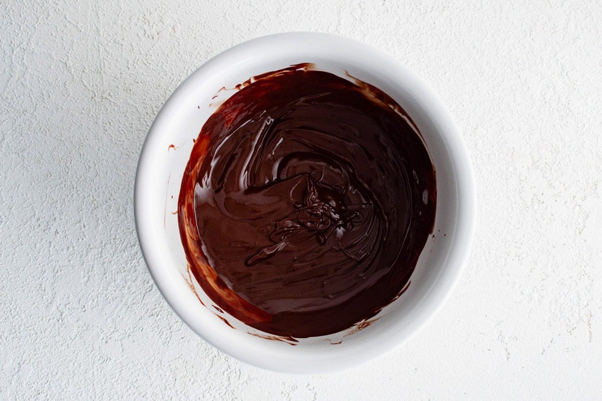 melted chocolate in a large bowl.