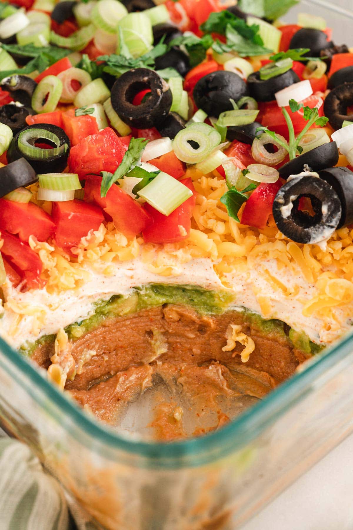 An image showing the layers in 7 layer dip.