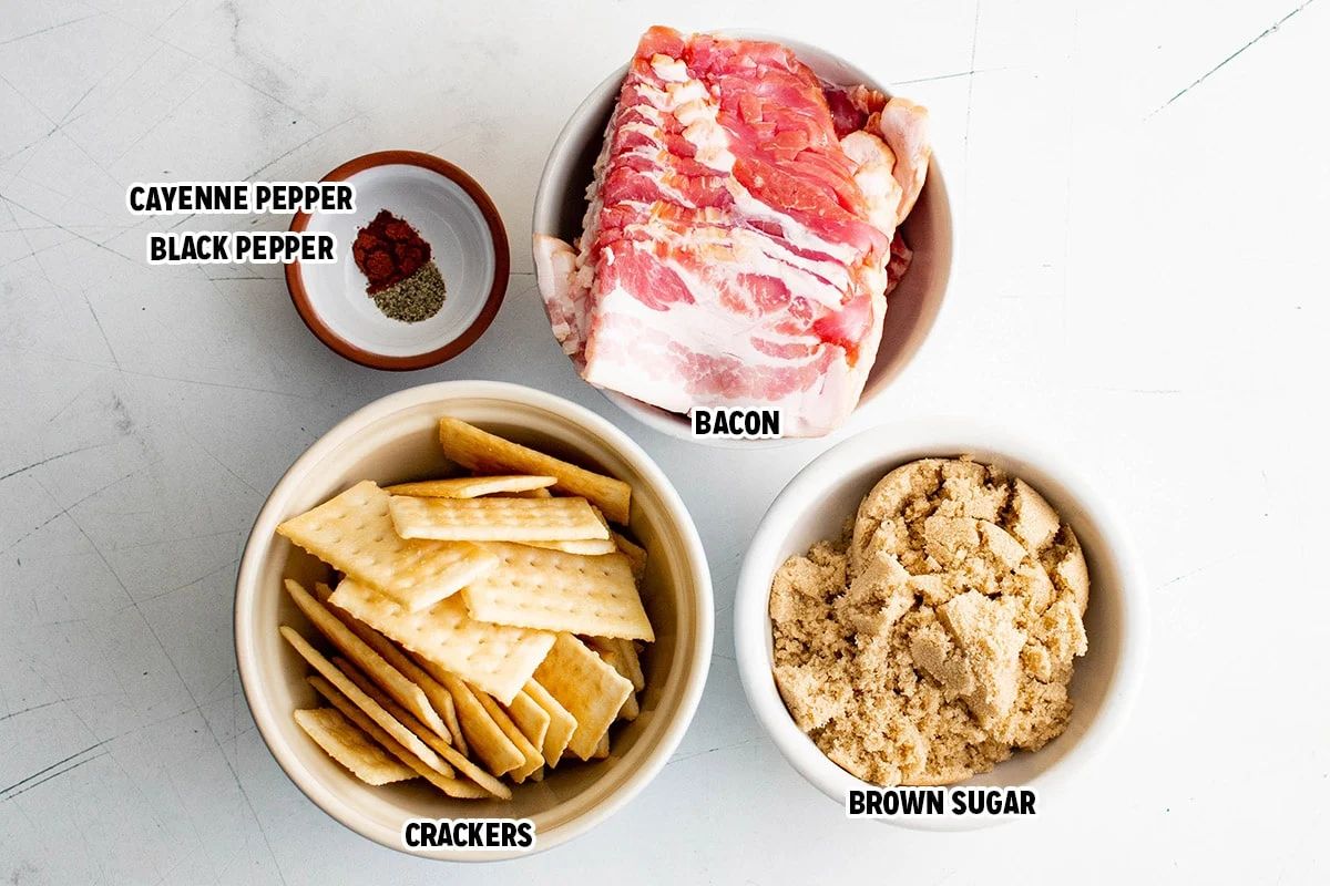 Ingredients for bacon crackers