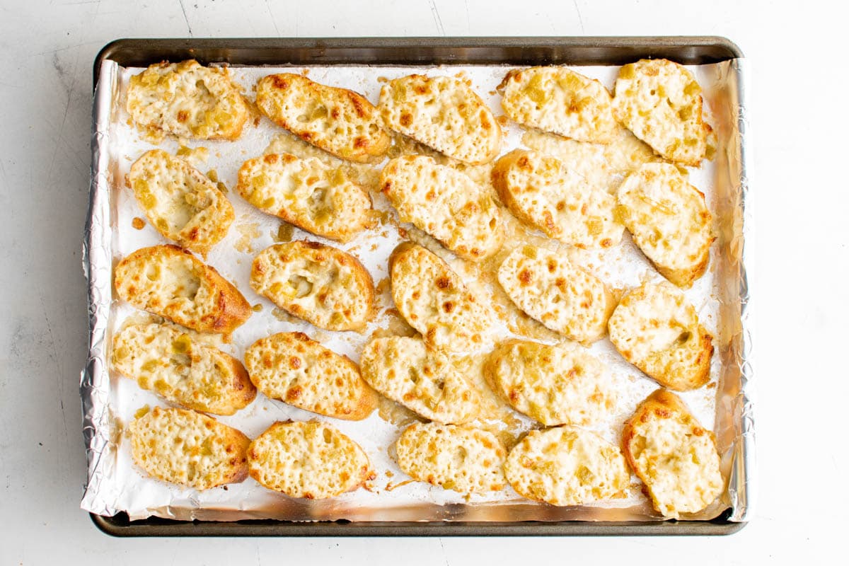 Toasted Josephinas on a baking sheet.