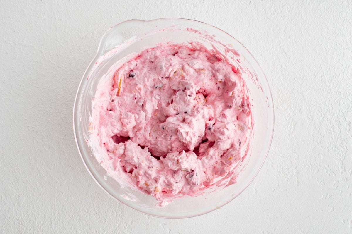 cranberry fluff in a bowl