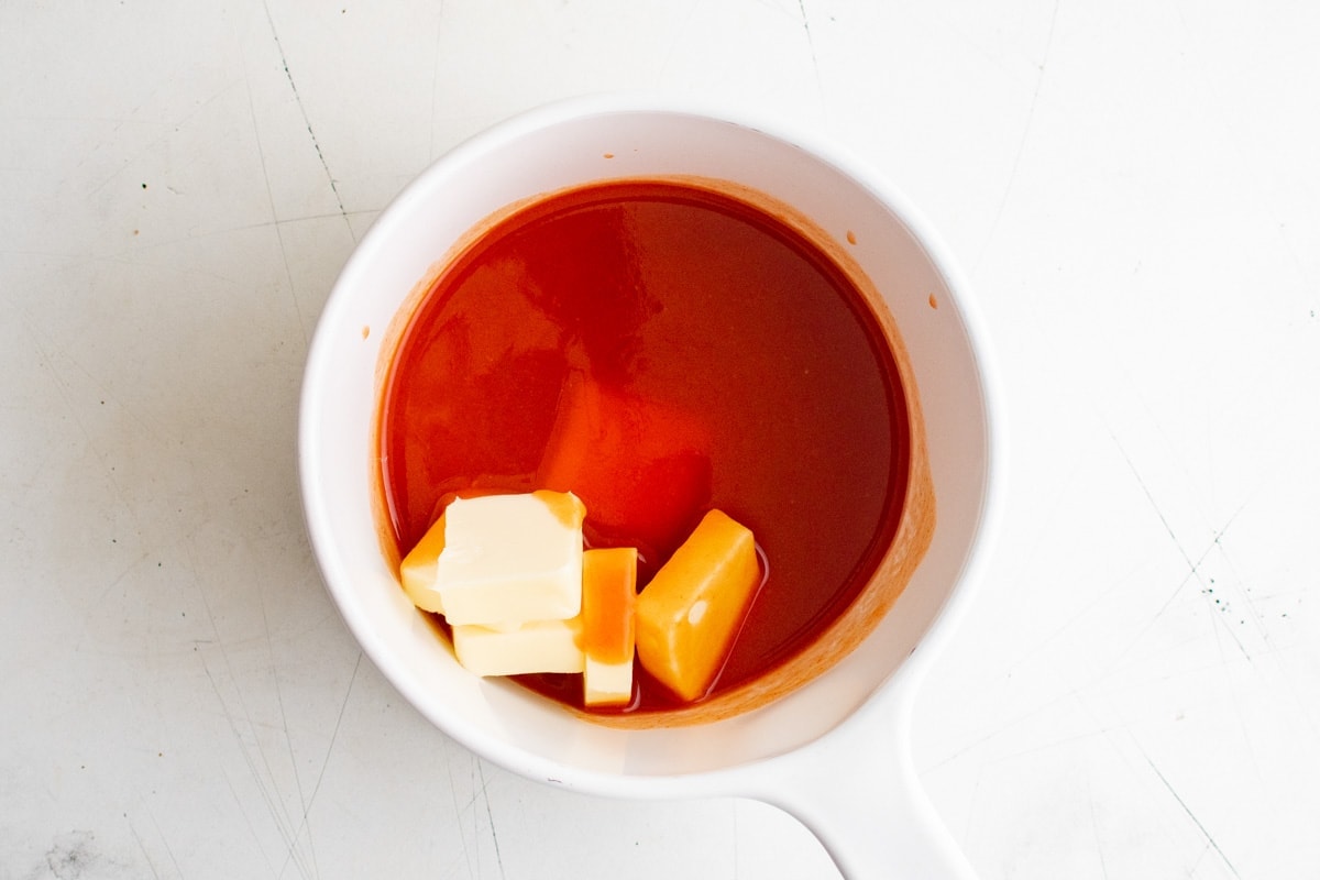 buffalo sauce and butter in a bowl