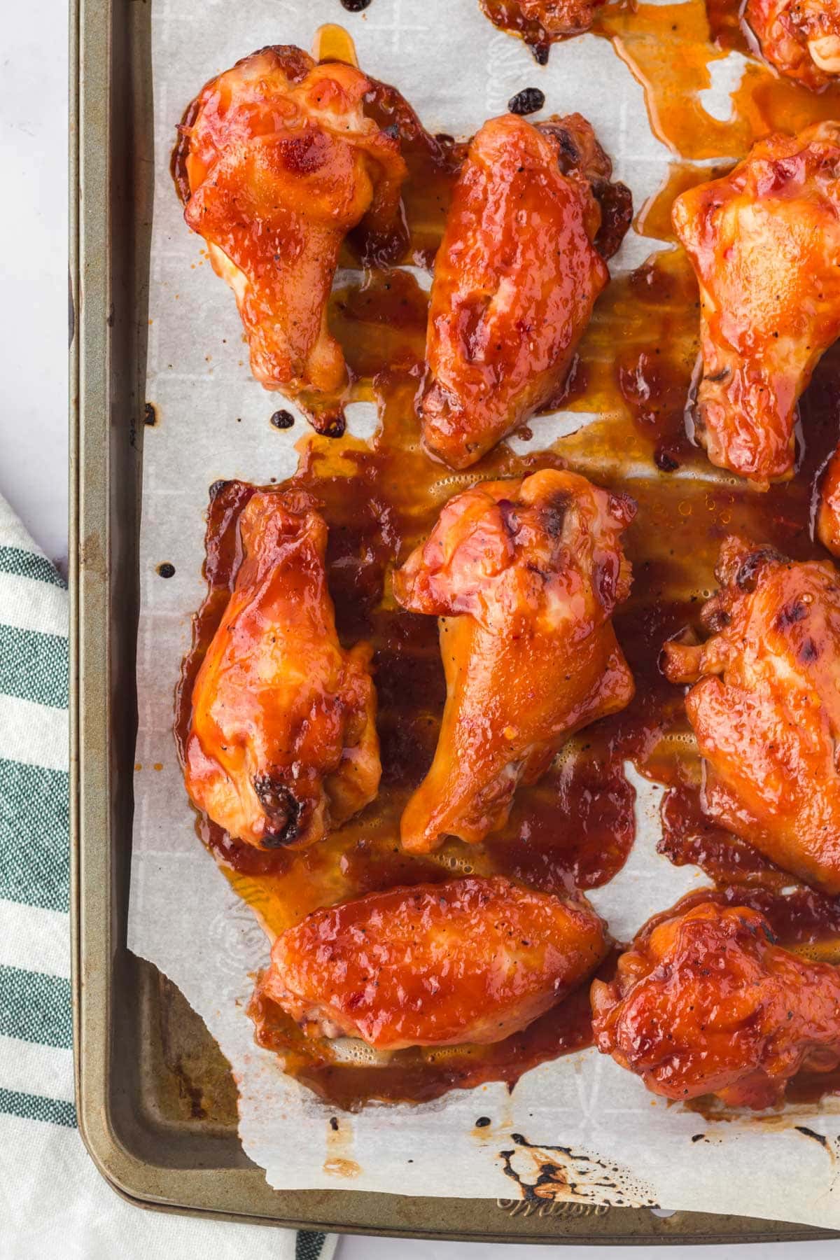 bbq chicken wings on sheet pan