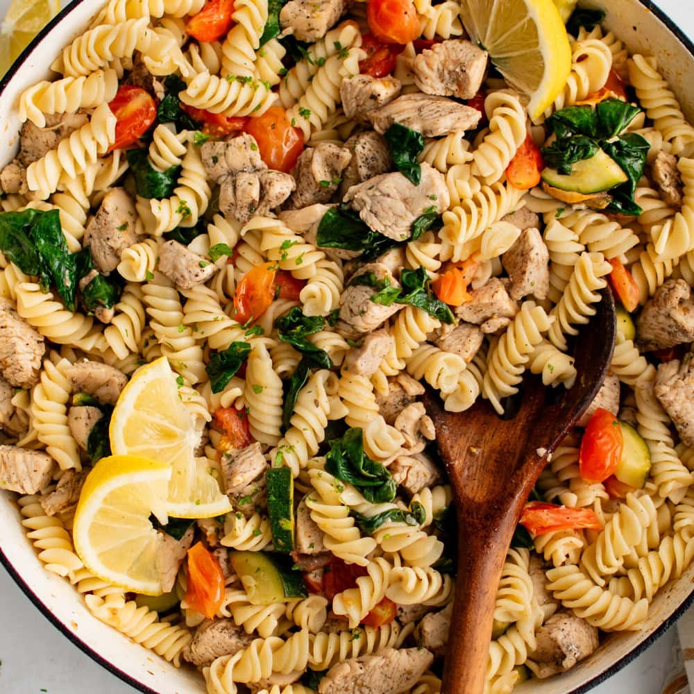 Lemon Garlic Chicken and Vegetable Pasta