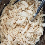 shredded chicken in a crockpot