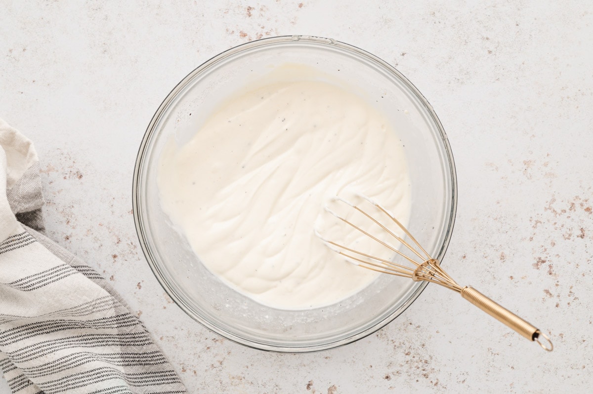 Creamy salad dressing with sour cream.