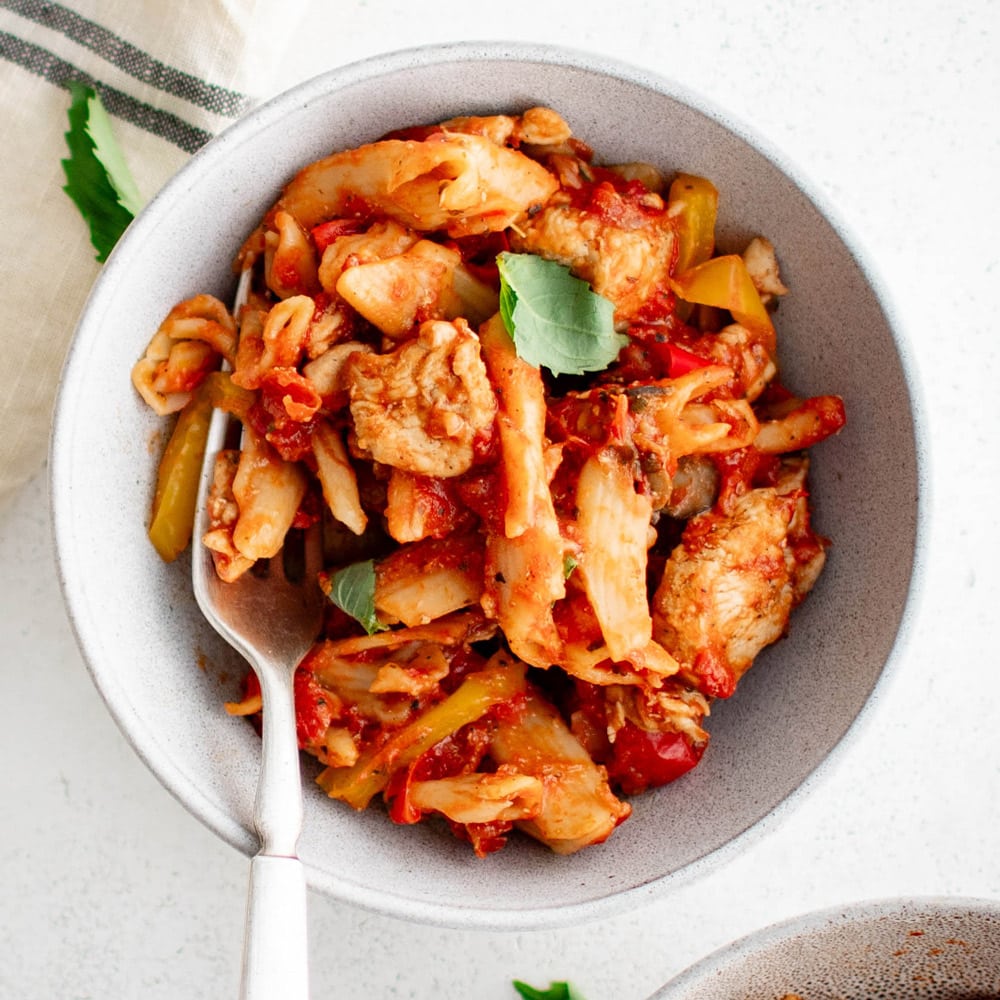 One Pot Chicken Cacciatore Pasta